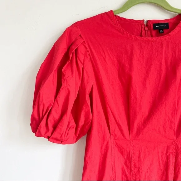 ⭐️3/$30⭐️ (bundle deal) WHO WHAT WEAR Bright Red Puff Sleeve Dress - Picture 2 of 7